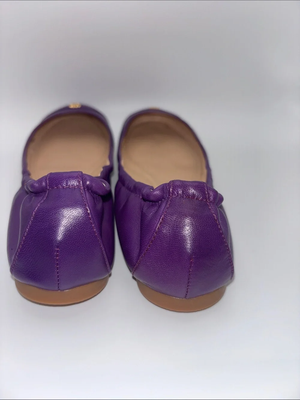 Tory Burch Violetta Leather Logo Ballet Flats